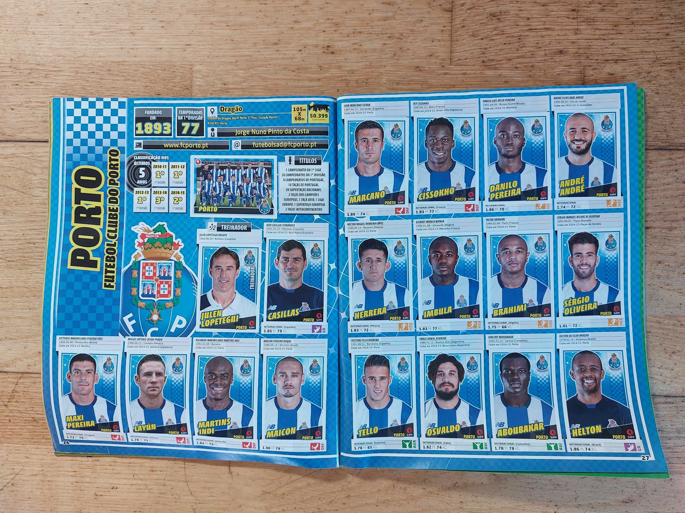 Caderneta de cromos "Futebol 2015-16" - Completa