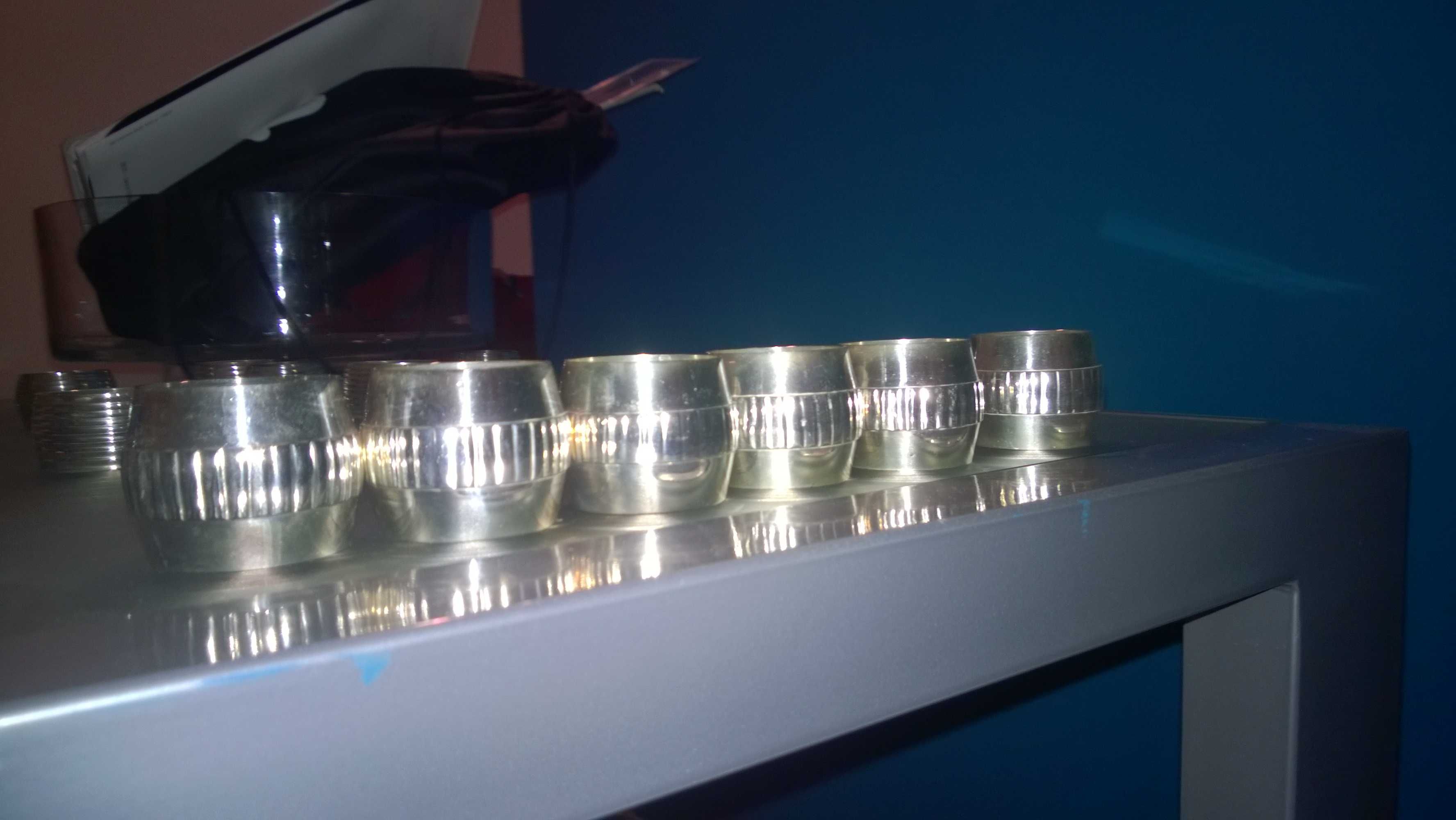 Conjunto 6 argolas para guardanapos ou panos de mesa - prateado