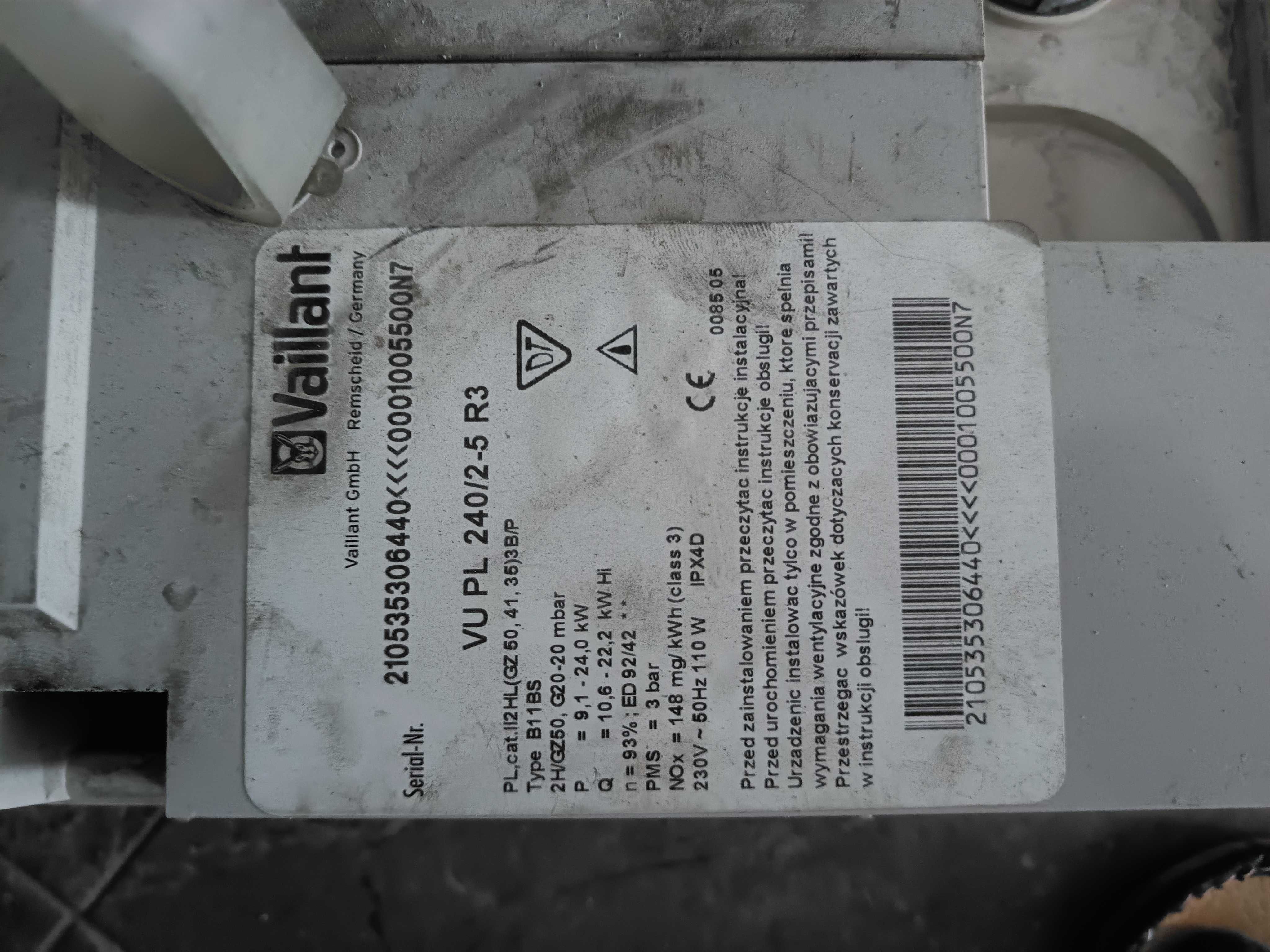 Części do kotła Vaillant VU PL 240 2-5 R3 na części