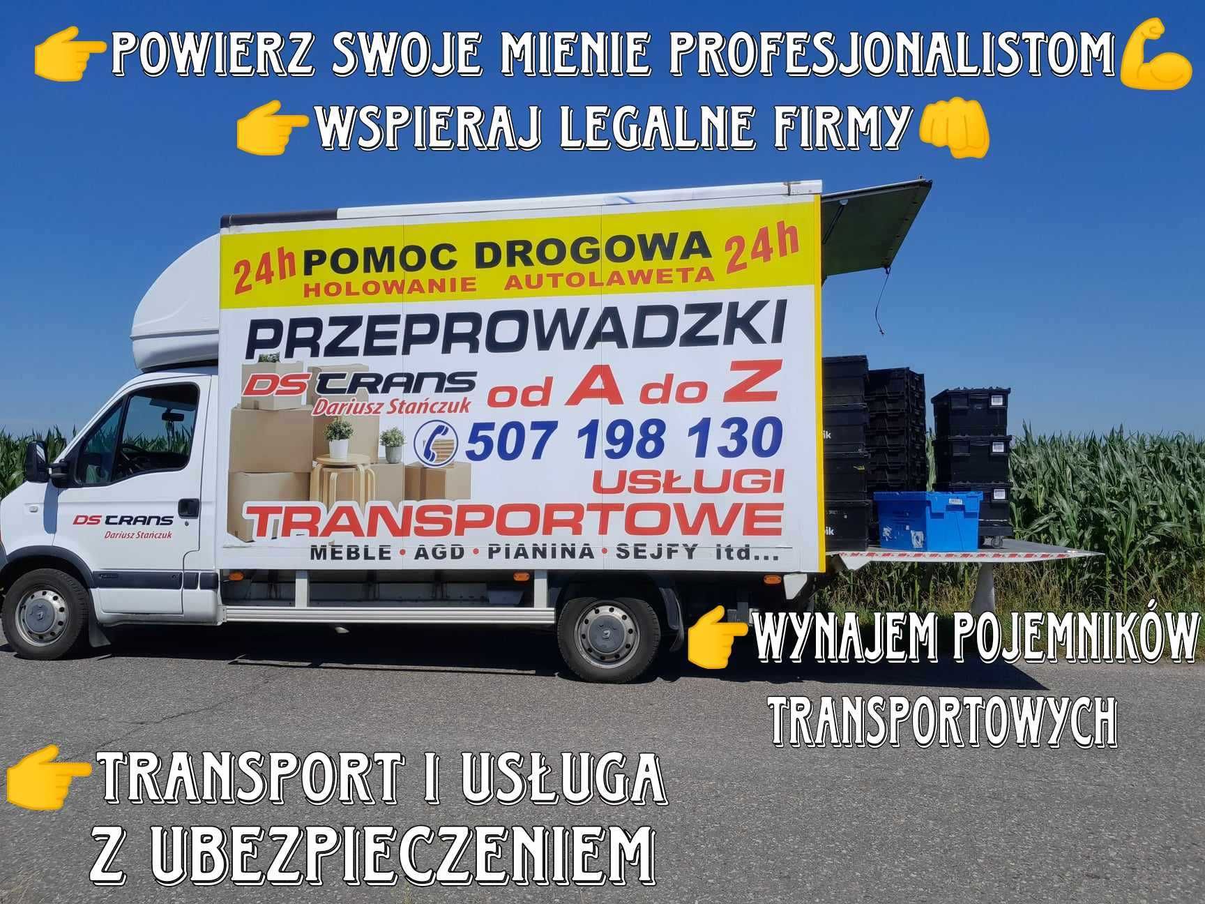 Transport Winda 18m Meblowa  Towarowa Przeprowadzki Pojemniki Wynajem