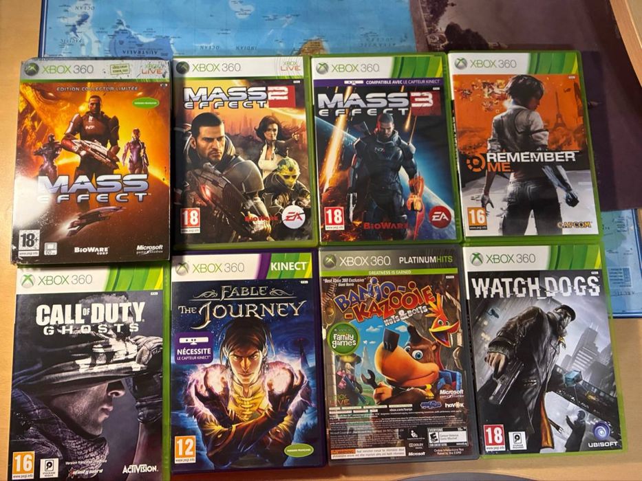 Ігри xbox 360. Mass effect; call of duty, remebmer me; watch dogs