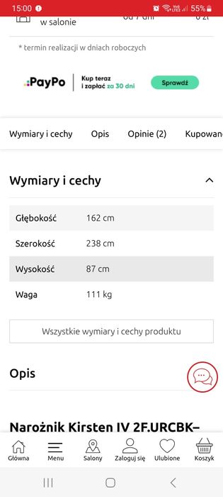 Narożnik z funkcją spania