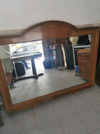 Espelho sala com moldura de madeira