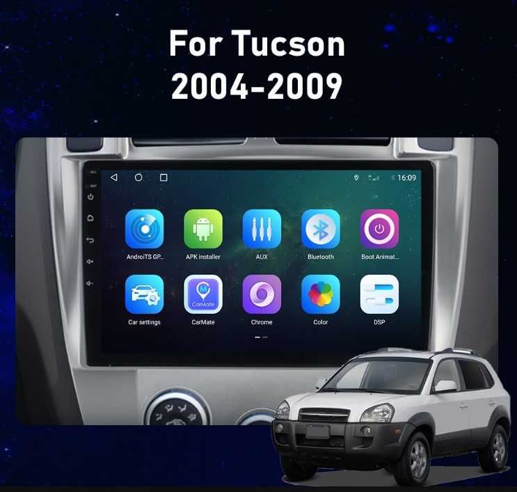 Автомагнитола магнітола Android Hyundai Tucson 2004-2009