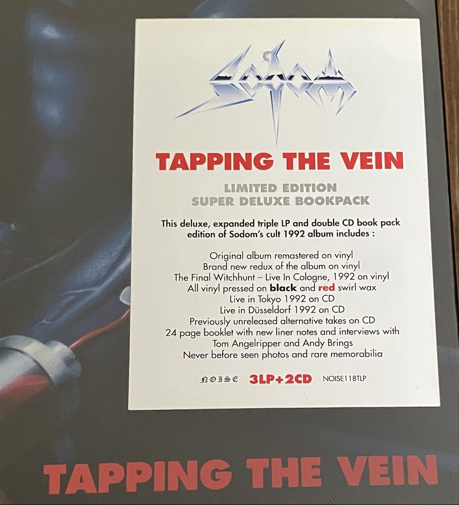 Sodom - Tapping the Vein limited edition super deluxe bookpack LPs+CDs
