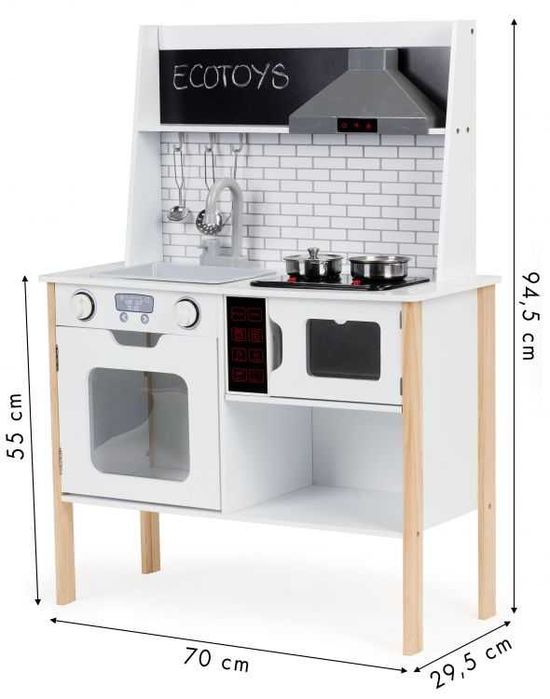 Кухня дитяча дерев'яна Ecotoys PLK537, звукові та світлові ефекти