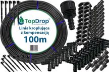 Linia kroplująca z KOMPENSACJĄ CIŚNIENIA 100m + akcesoria nawadnianie