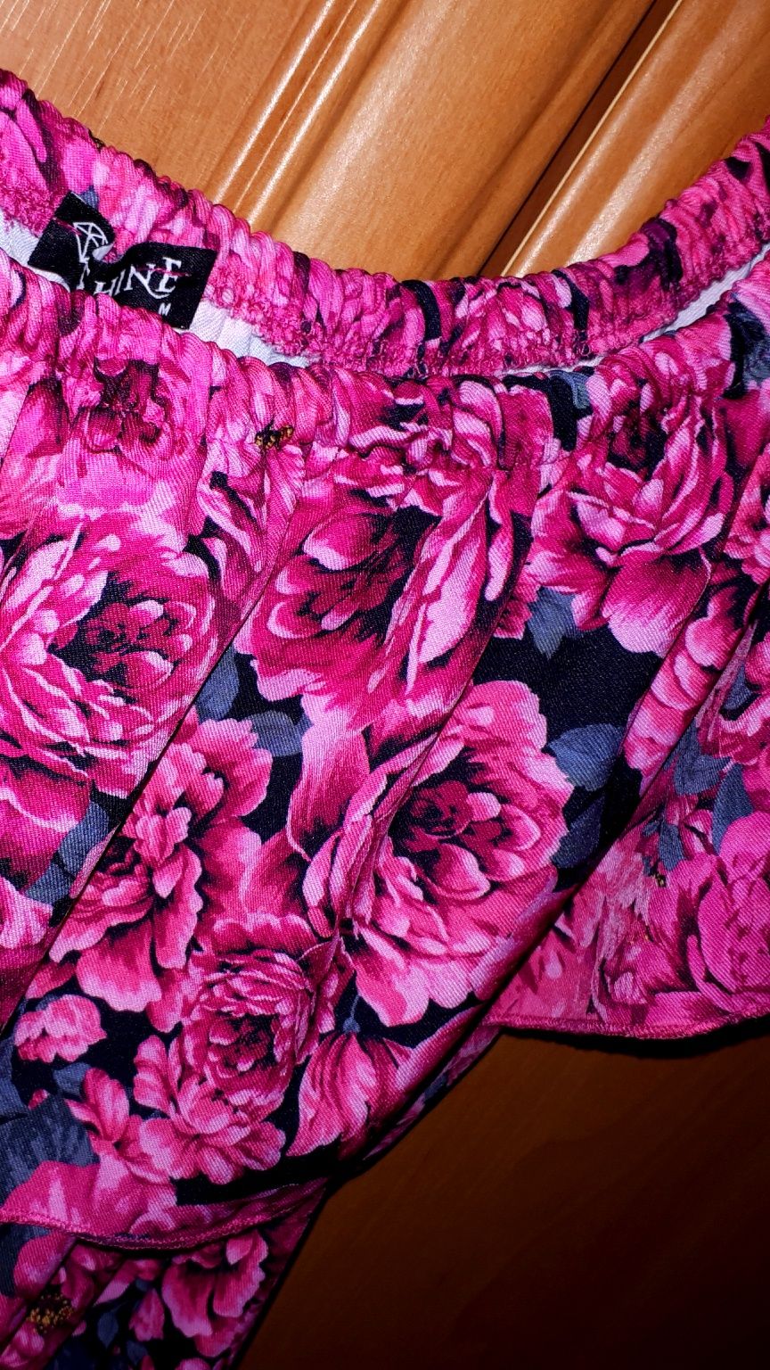 Sukienka hiszpanka maxi kwiaty peonie piwonie SHINE Raisa Plus Size