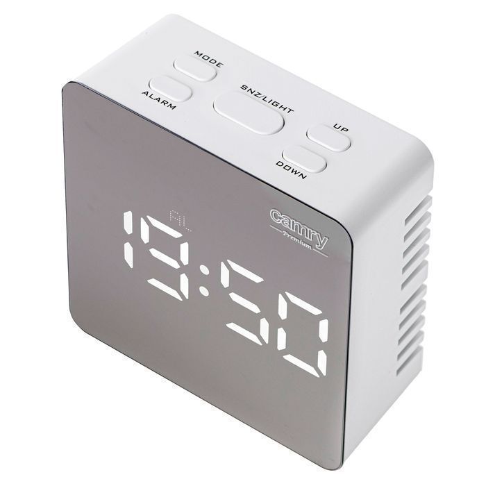 Zegar budzik LED z termometrem zegarek lustrzany biały Camry CR1150W