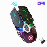 MYSZKA nezprzewodowa LED ładowana RGB BEZKLIKOWA USB 2.4Ghz akumulator