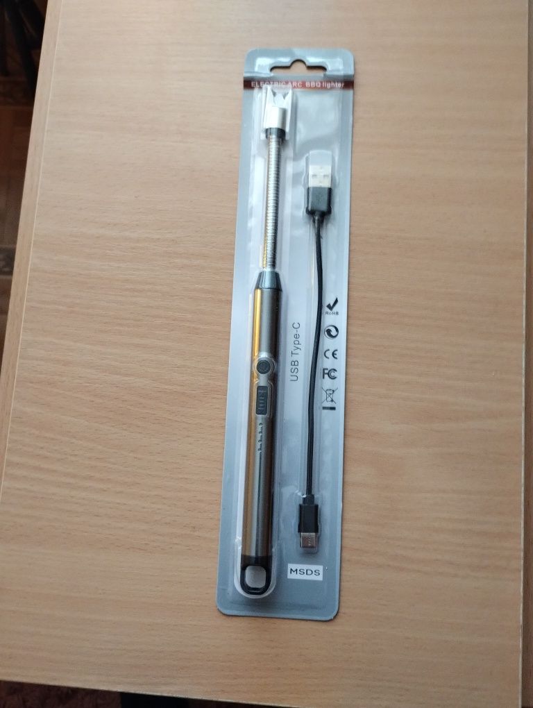 Електронна дугова п'єзозапальничка з АКБ на USB Type-С