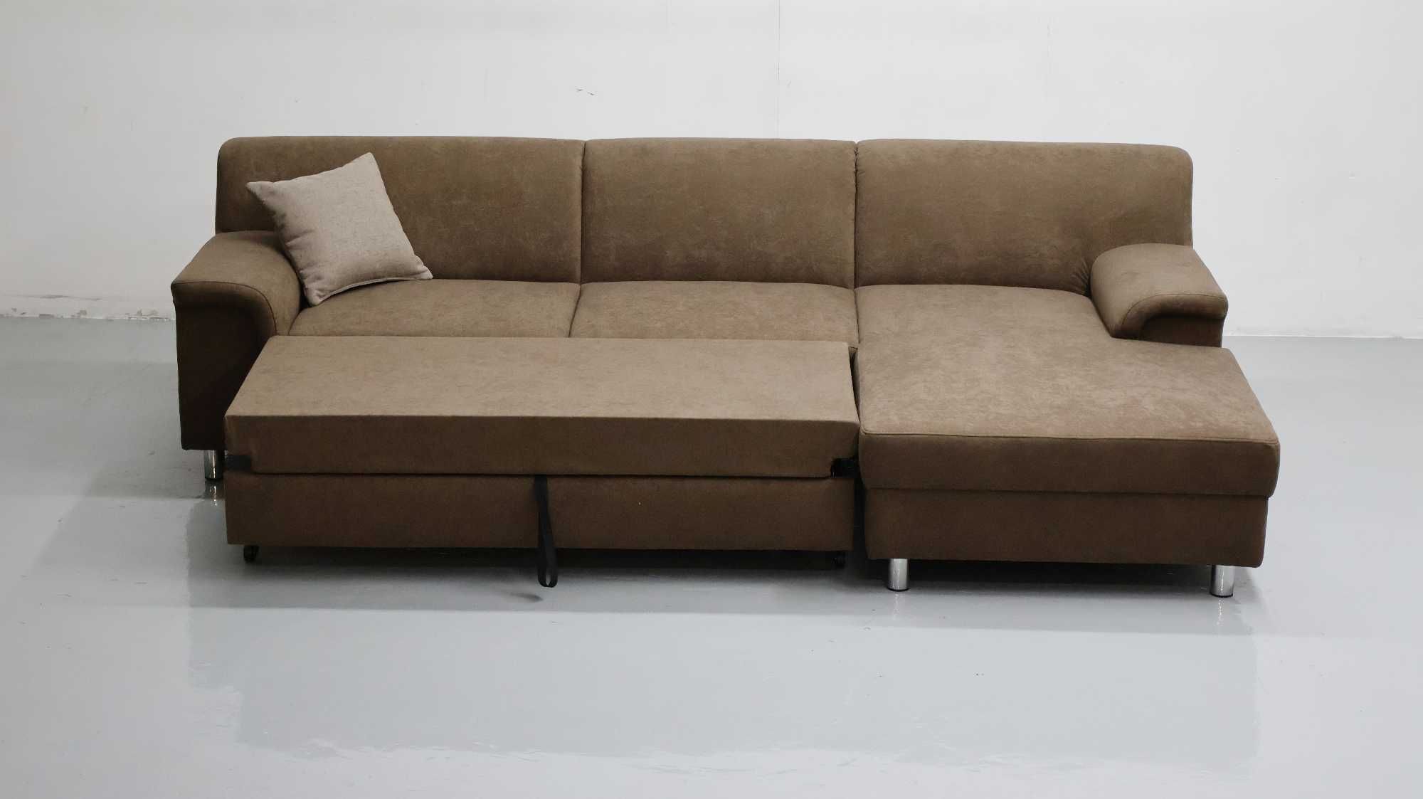 TGB Nowy narożnik funkcjA spania rogówka KANAPa SOFA brązowa tkanina