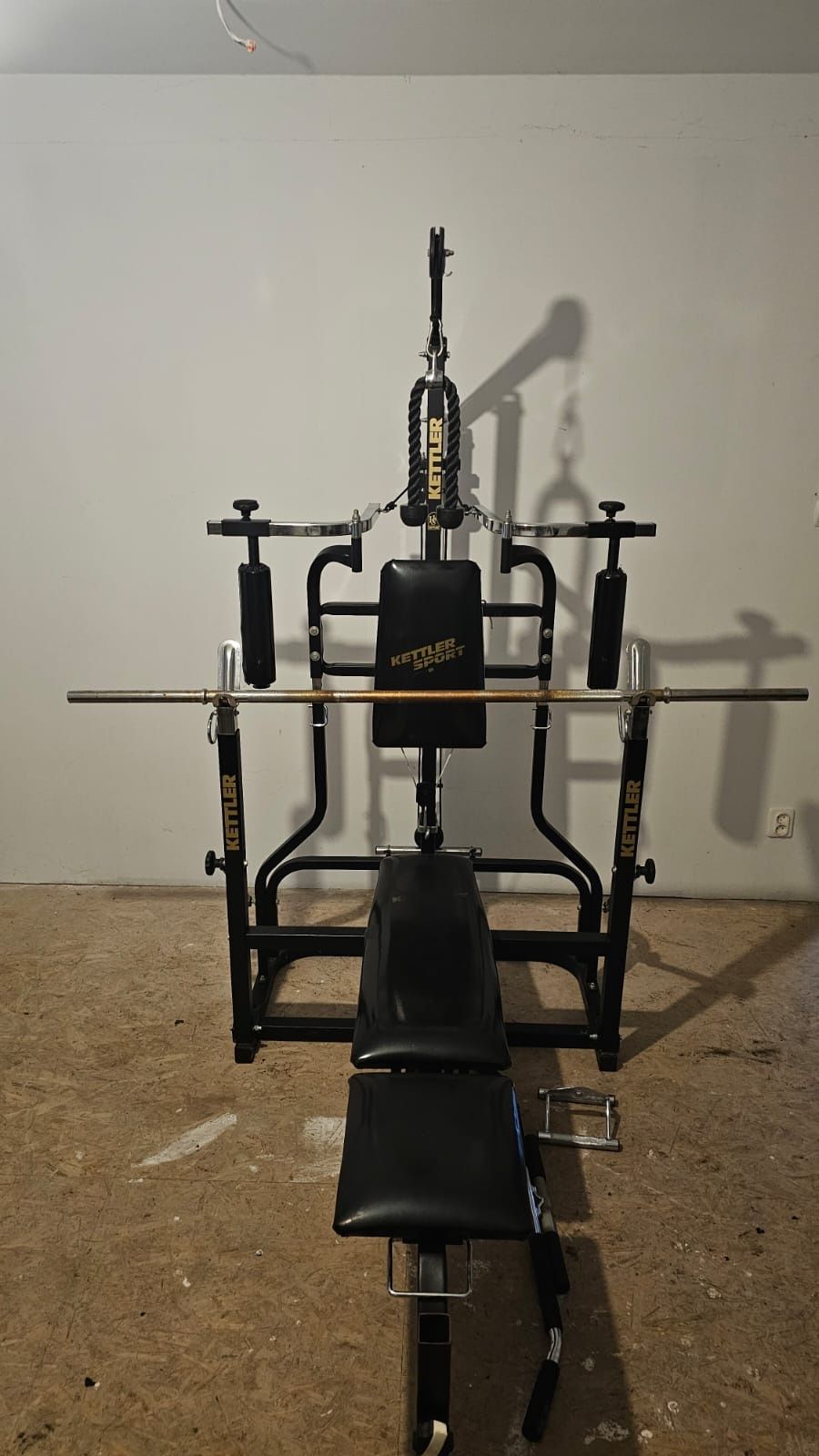 Ławeczka ławka kettler atlas + 80kg + sztanga