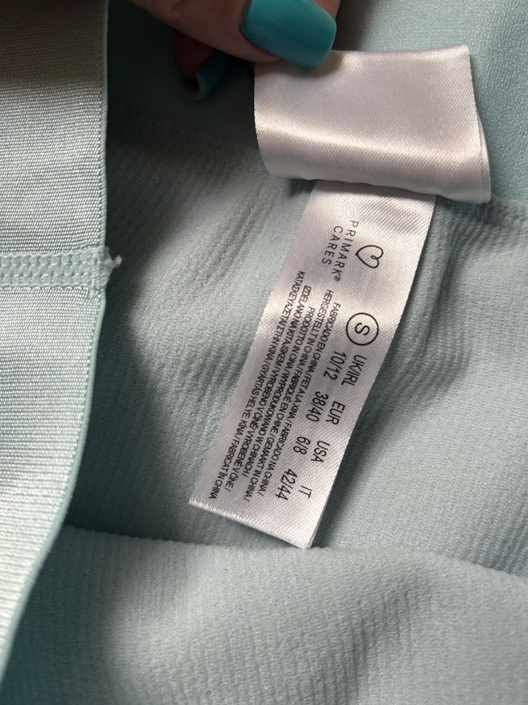 Komplet Barbie top stanik spodenki kolarki baby blue dżety Primark S