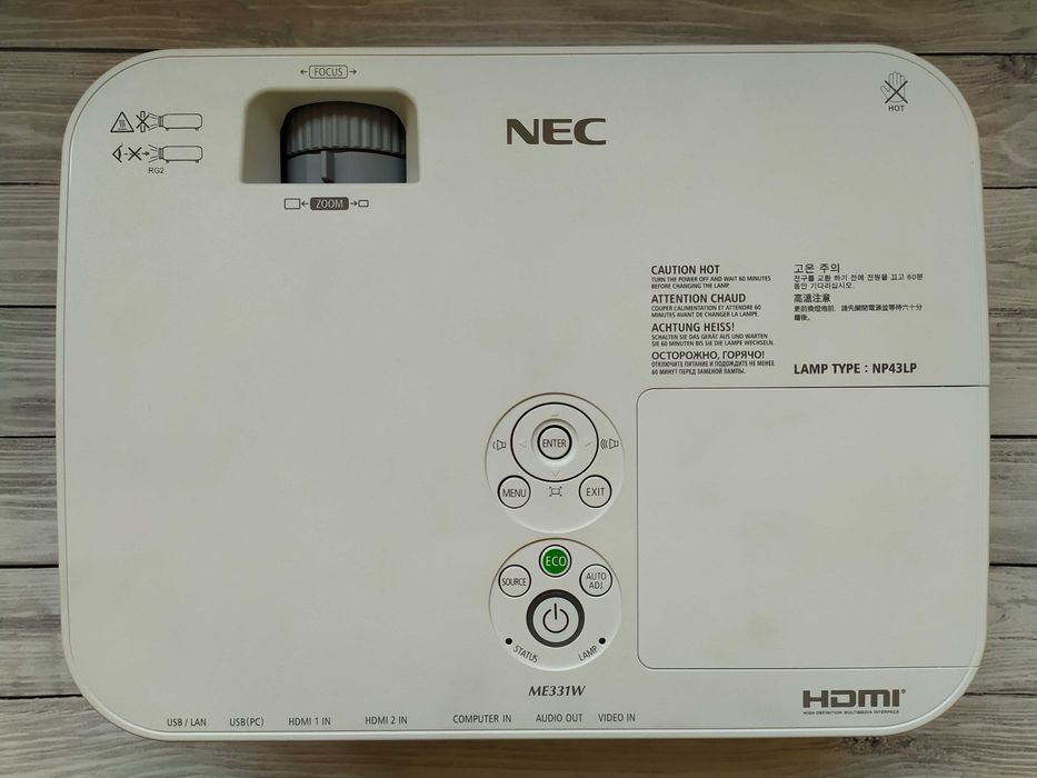 Проектор NEC ME331W 3LCD 3300 Lm, 1280 х 800, лампа 888 год