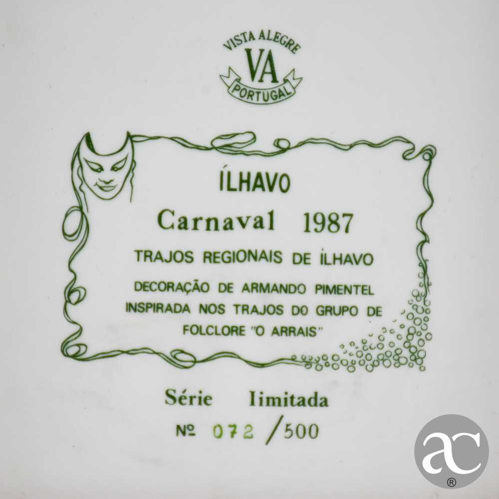 Quadro em porcelana Vista Alegre, Salineira, Ílhavo Carnaval 1987
