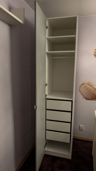 Ikea Pax Aheim - JAK NOWA Szafa, biała, llustro, 50x60x236 cm