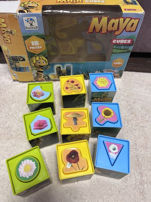 Кубики пазлы сортер 3в1 от мес12+