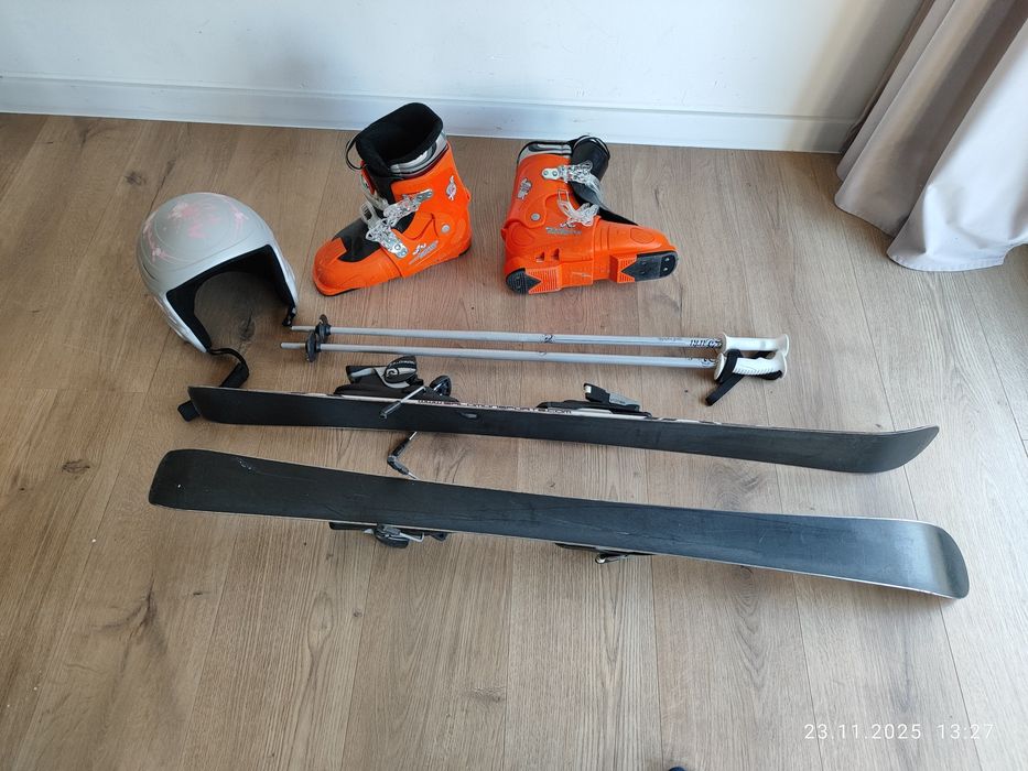 Zestaw narty 110 cm +buty +kijki+kask