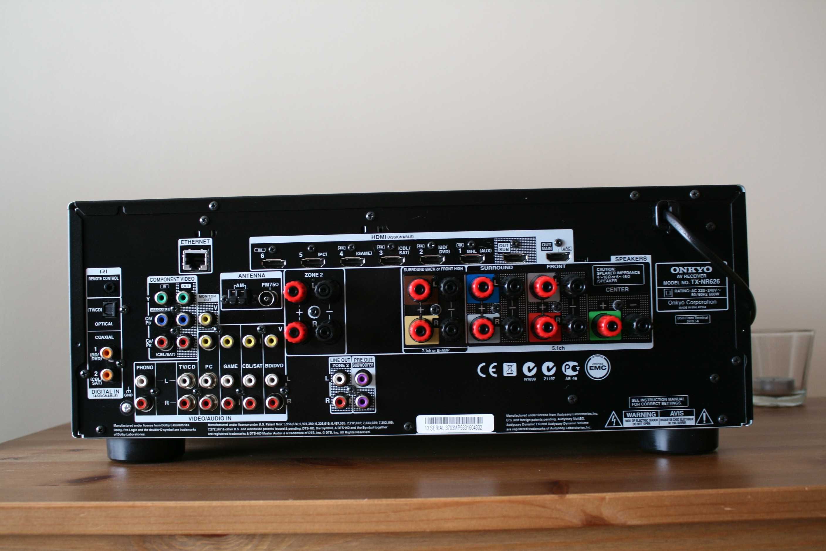 Amplituner Onkyo Tx Nr 626  BLUETOOTH USB wzmacniacz 160 watt Phono
