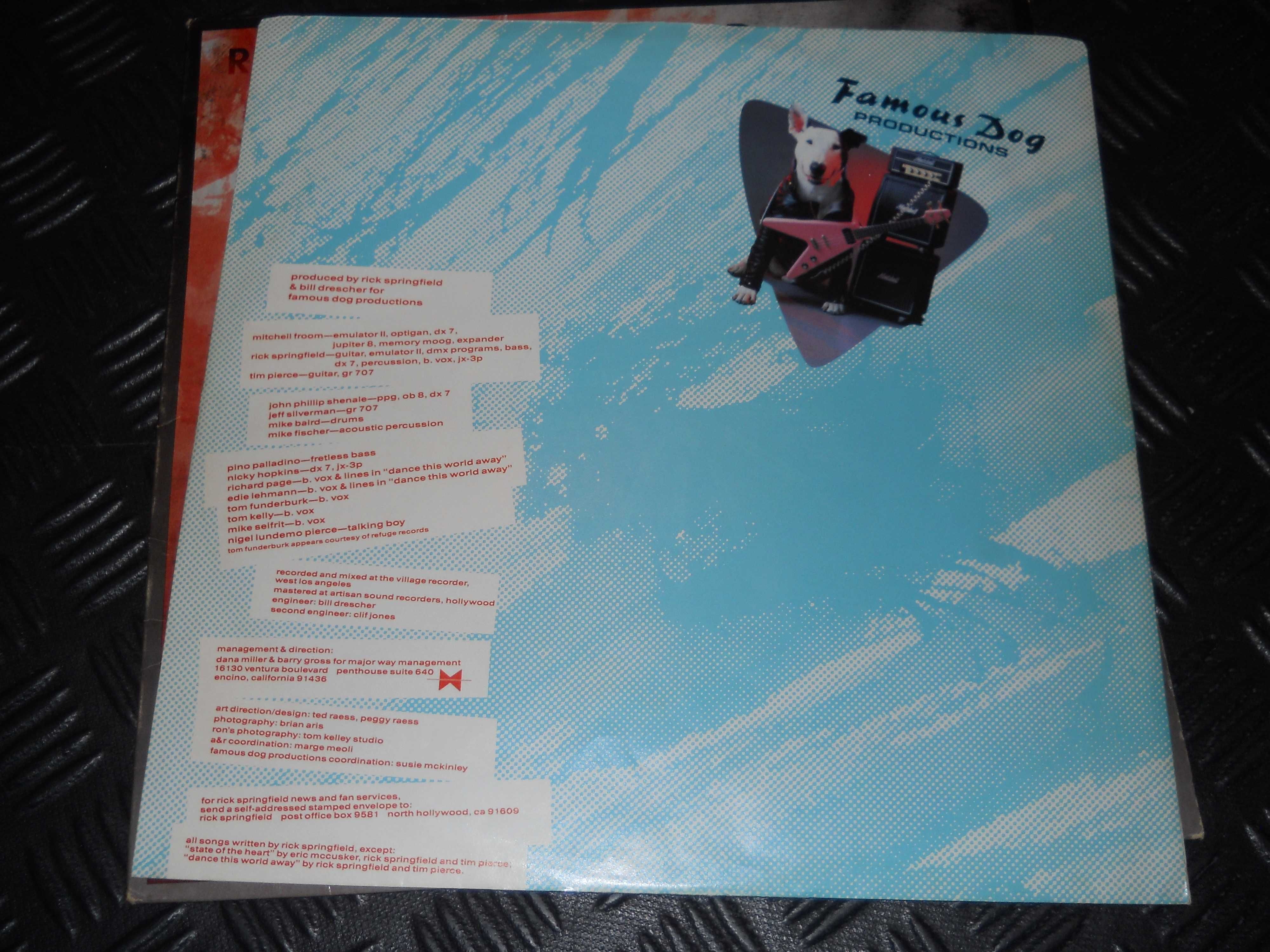 Rick Springfield TAO - płyta winylowa wyd. RCA USA 1985r