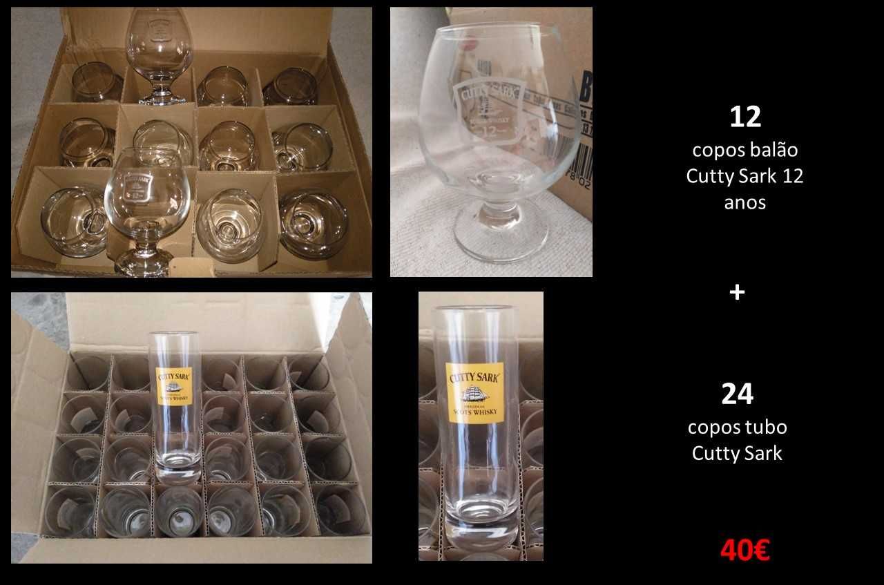 24 copos Tubo + 12 copos balão CUTTY SARK