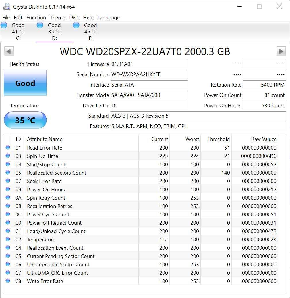 Жорсткий диск WD Blue 2TB - 5400 RPM, 128 MB Cache, 2.5" - WD20SPZX