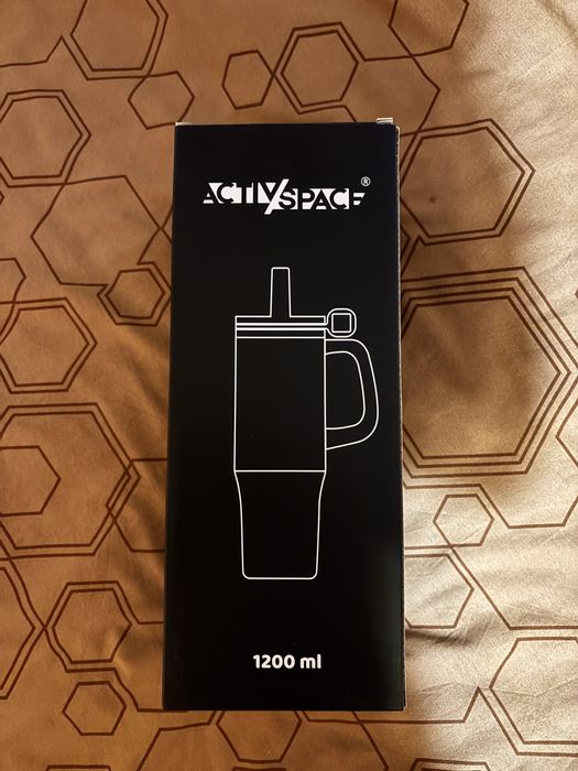 Kubek termiczny ActivSpace 1200ml nowy. Ze słomką