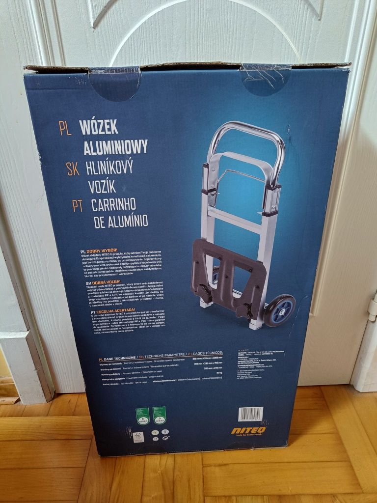 Niteo nowy wózek transportowy aluminiowy składany