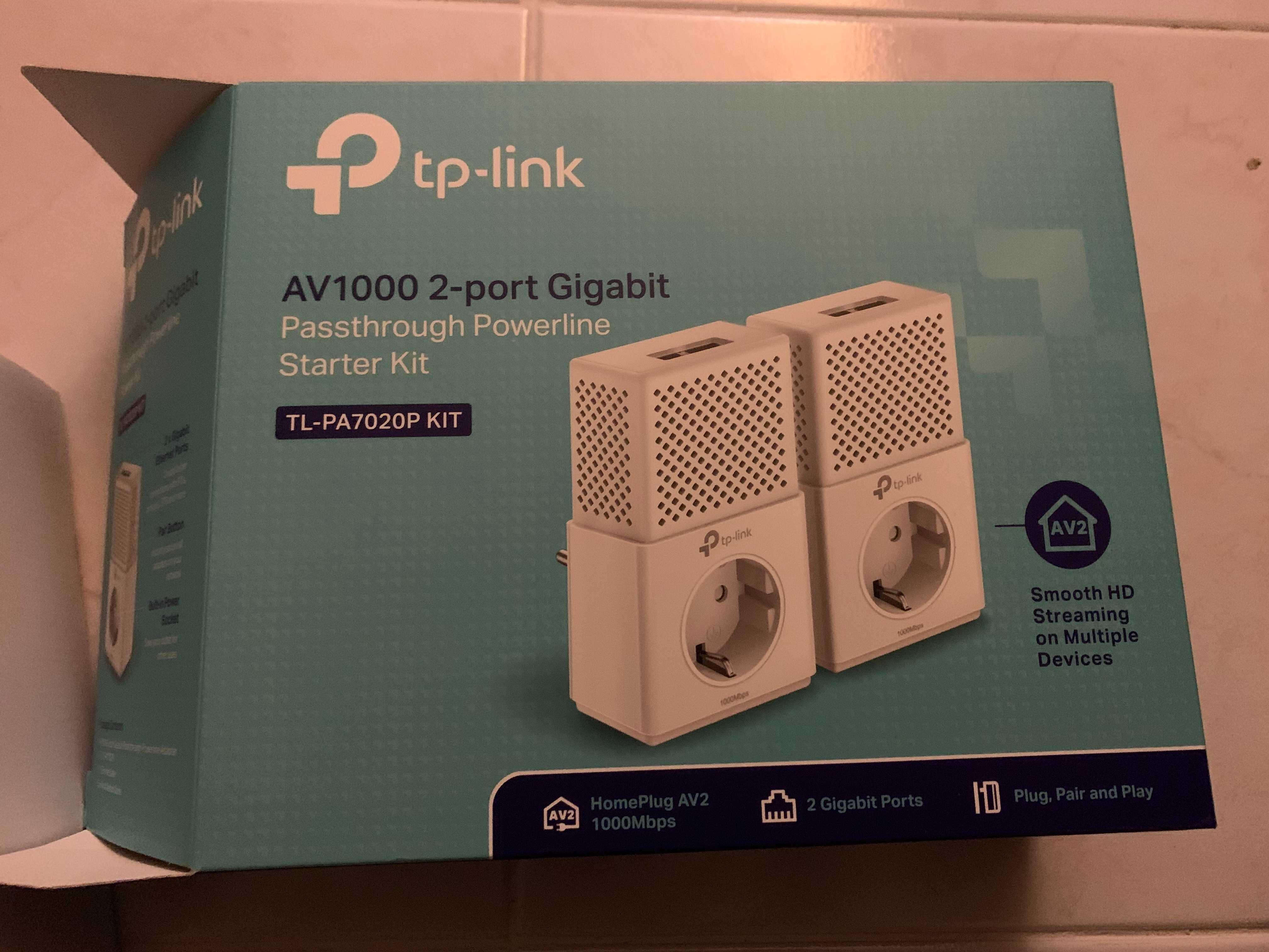 Wi-Fi expansor de rede tomada TP-Link AV1000  2- port Gigabit