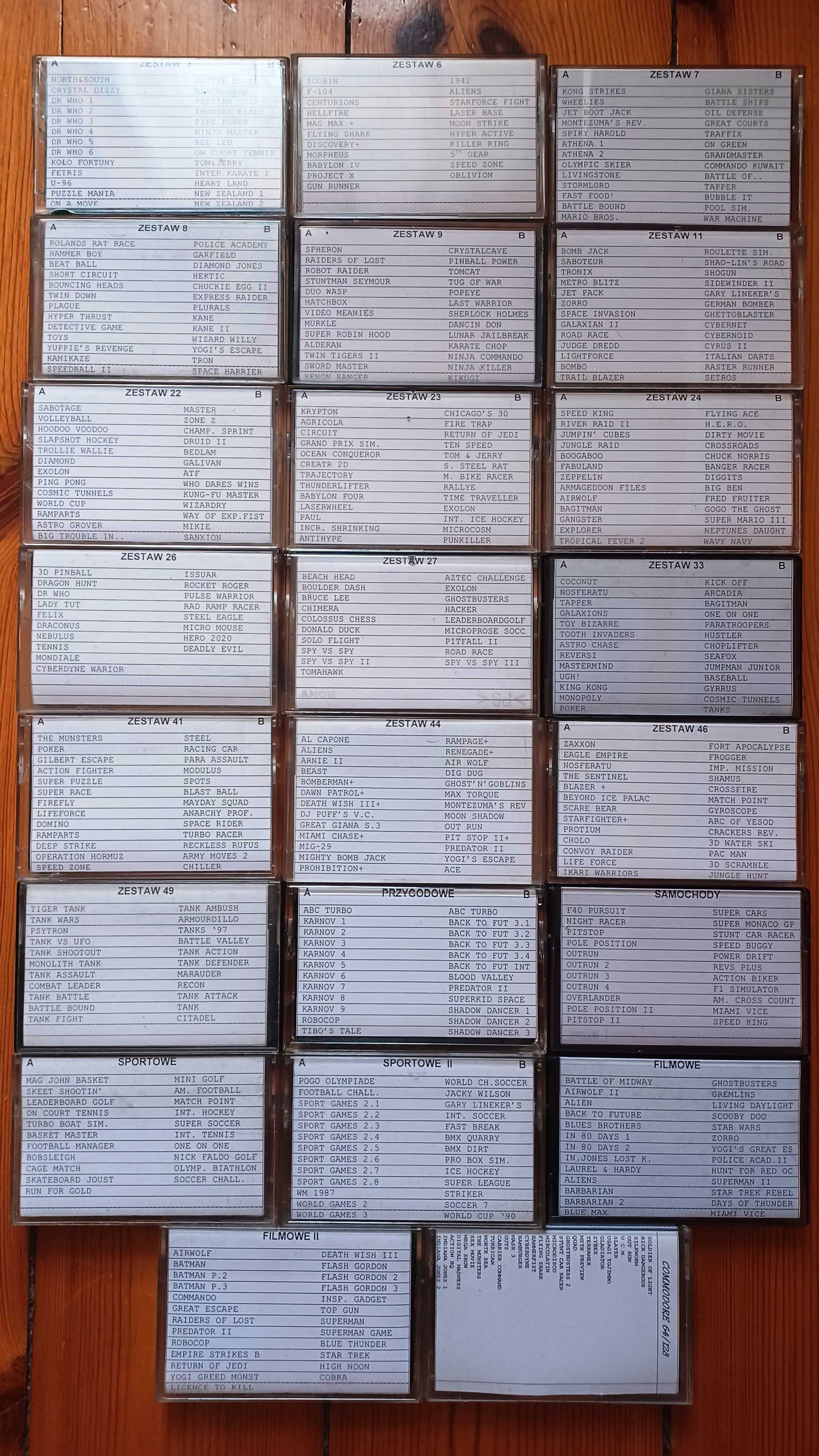 C64 Kasety do Commodore 64 - zestaw 72 sztuk, testowane