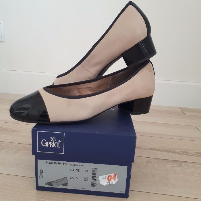 Półbuty/czółenka skórzane Caprice rozm. 38