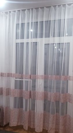 Тюль НОВАЯ 6 метров в зал спальню белая сетка коричневый