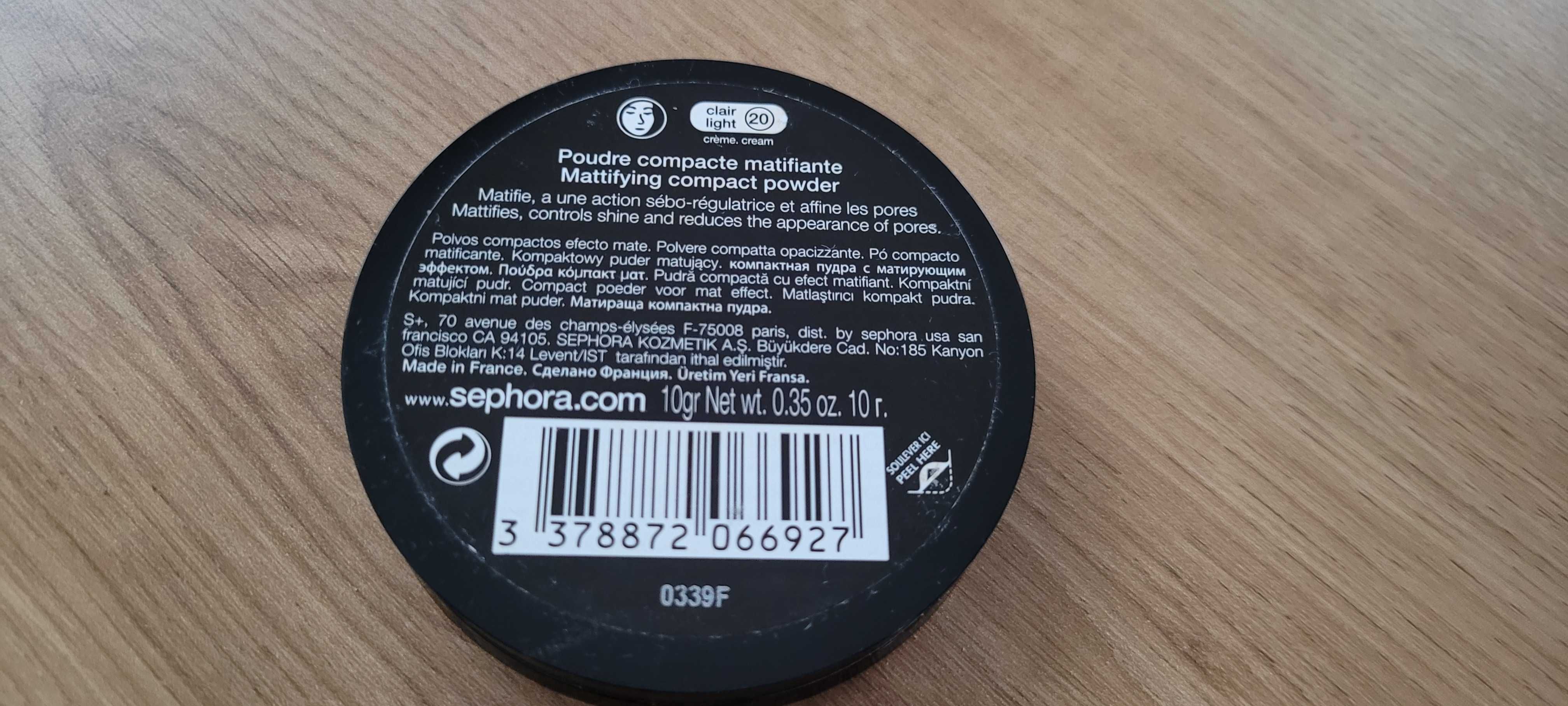 podkład Sephora poudre compacte matifiante Clair light (20)