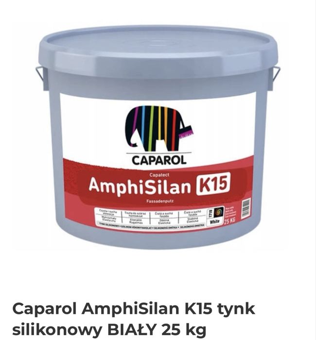 Tynk silikonowy Caparol amphisilan K15 biały 25kg