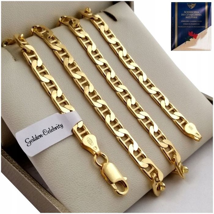 Solidny Złoty Łańcuszek Męski Gucci Srebro Pr. 925 Prezent + Gratisy 7