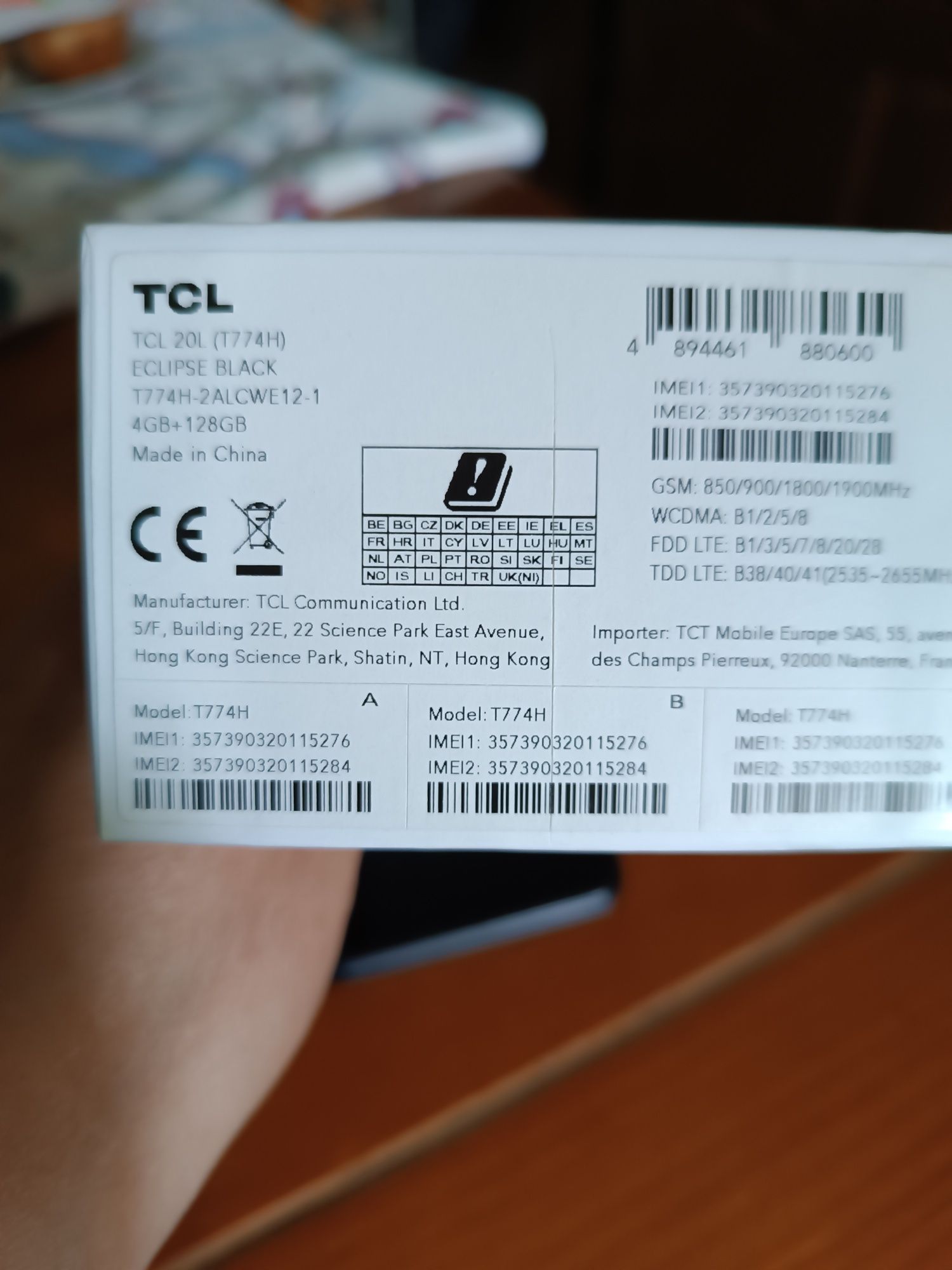 Telemóvel tcl 20l