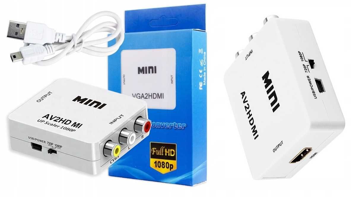 Adapter konwerter sygnału AV 3x RCA Cinch do HDMI *VideoPlay Wejherowo