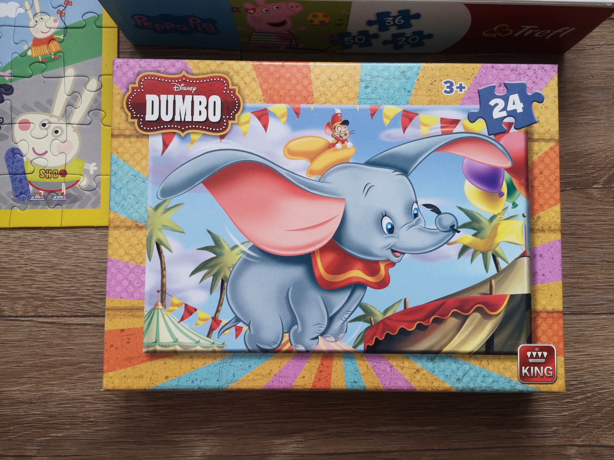 Puzzle 3w1 Świnka Peppa gratis Słoń Dumbo Trefl