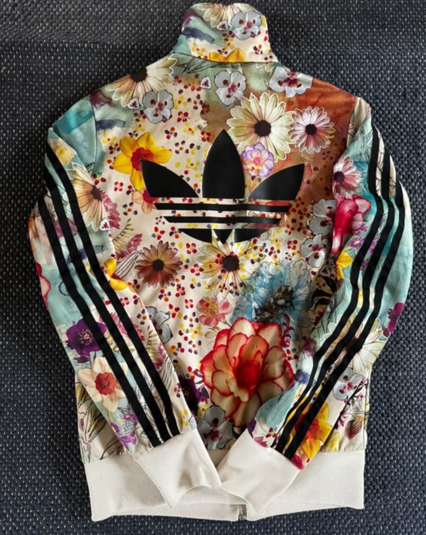 Adidas bluza w kwiaty zapinana na zamek 36 38, AJ8151