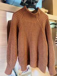 Sweter swetr polgolf golf brazowy oversize