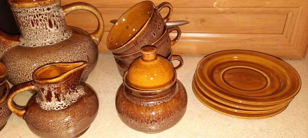 Serwis kawowy Nefryt Mirostowice PRL 13 elementów