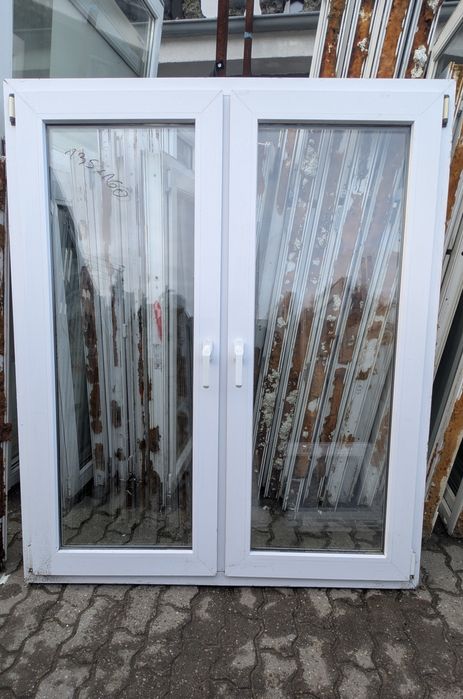 KR HAUS okno 135x160 kamieniczne DWUSKRZYDŁOWE używane drzwi POZNAŃ