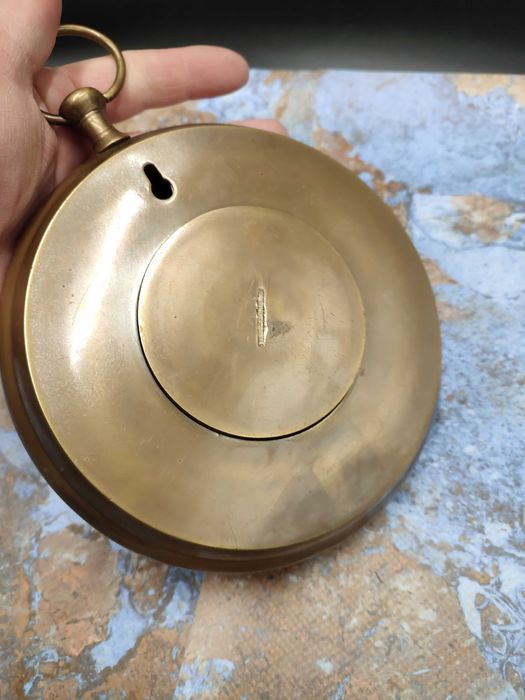 Mosiężny zegar ścienny - vintage - design  masywny 3291