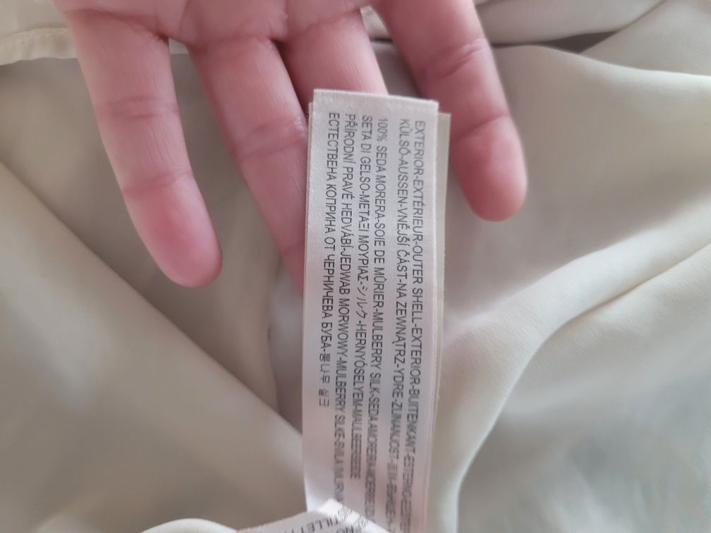 Długa kolorowa jedwabna sukienka 100% jedwab Massimo Dutti