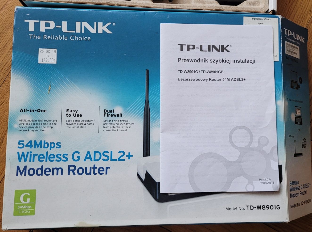 TP- Link Bezprzewodowy router 54M ADSL2+