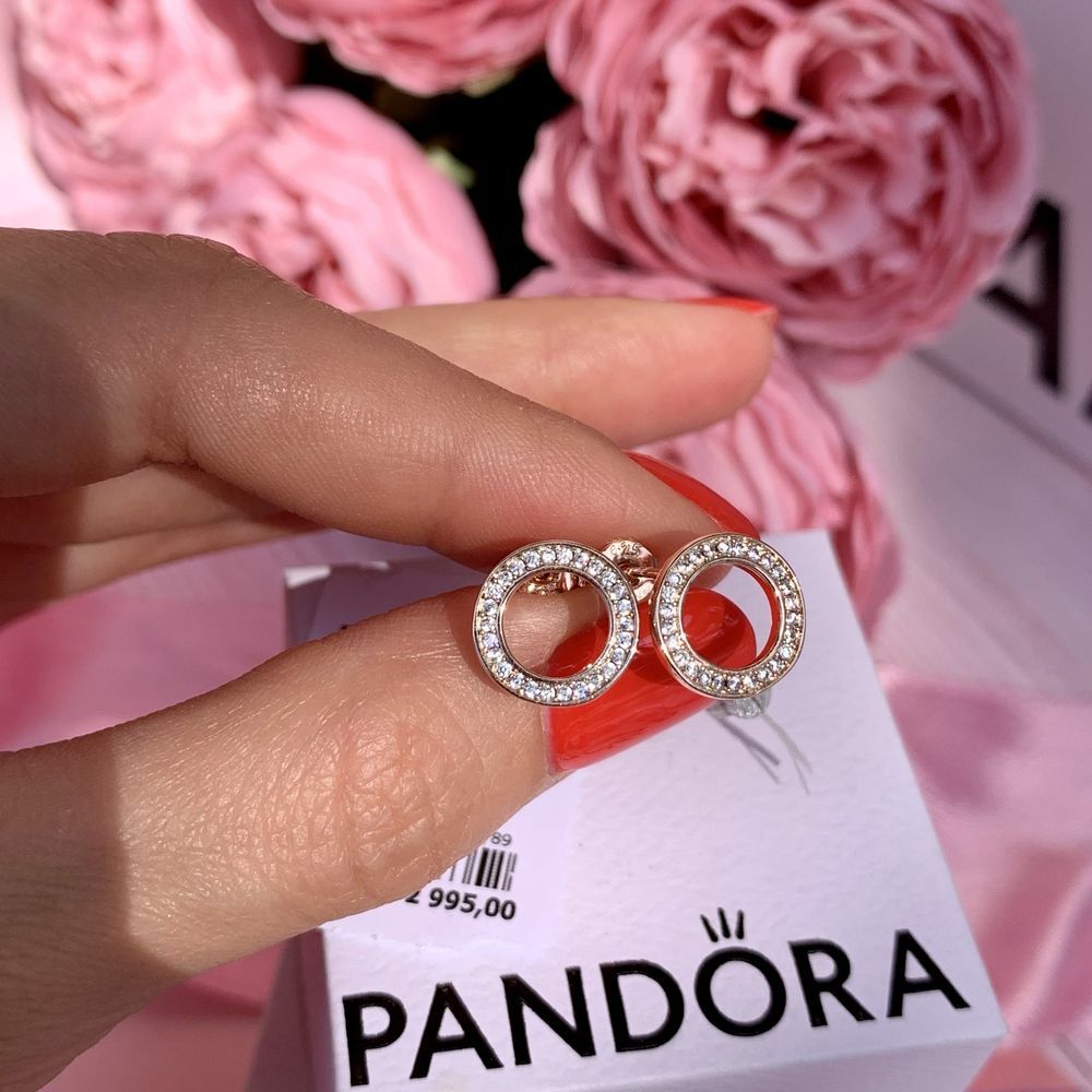 Сережки Pandora Пандора/ Серьги Pandora оригінал/ нові гвоздики