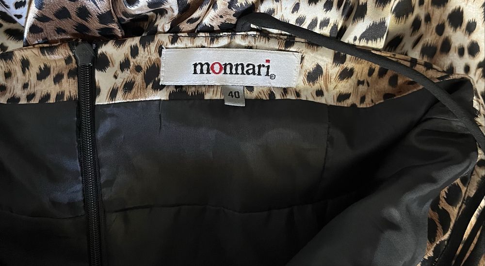 Letnia sukienka midi na ramiączkach w panterkę Monnari L 40