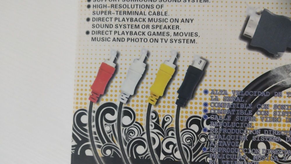 Cabo PSP go para ligar á TV Dragon Pro Deluxe S-AV/AV NOVO e SELADO