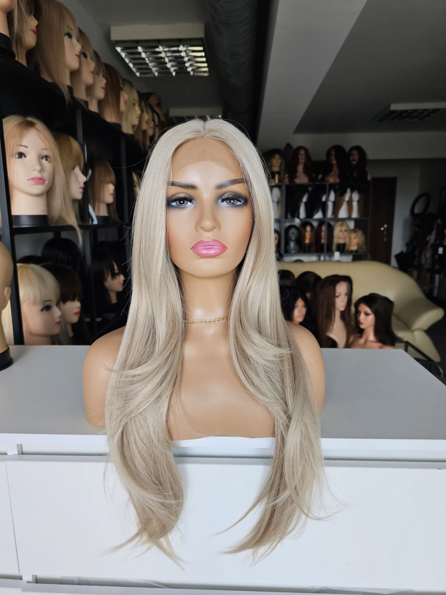 Peruka premium naturalny słowiański blond 3d Miranda lace front